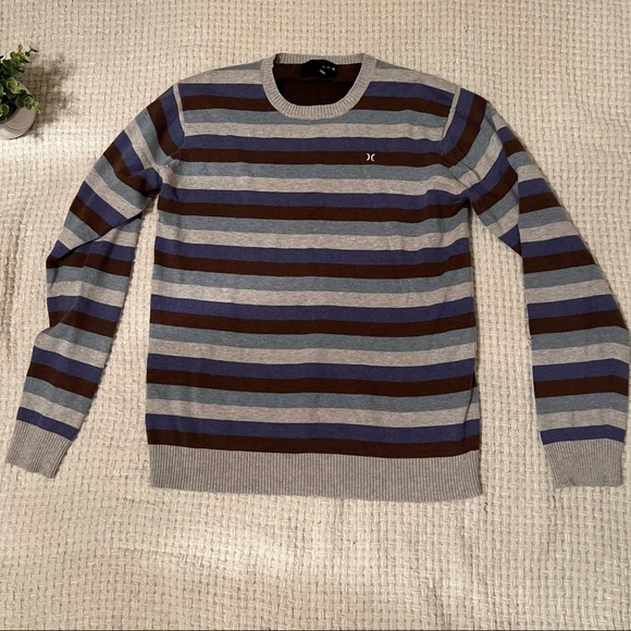 Hurley Striped Long Sleeve Sweater Size Large - Picture 1 of 4